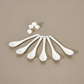 6'lı Kahve Kaşığı Seti - Beyaz - 12,5 cm - 1