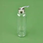 H2O Peluş Kılıflı Cam Matara - Siyah / Şeffaf - 600 ml - 3