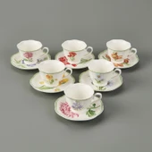 De Flore 12 Parça Kahve Fincan Takımı - Renkli - 1