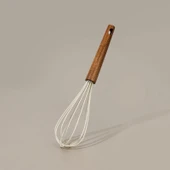 Akasya Saplı Silikon Çırpıcı - Kahverengi / Krem - 30 cm - 3