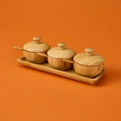 Bambu Baharatlık Seti - Açık Kahverengi - 1