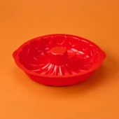 Klasik Silikon Büyük Kek Kalıbı - Kırmızı - 35 cm - 1