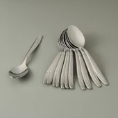 Imran Lizbon Model 12'li Çay Kaşığı - Gümüş - 11 cm - 1