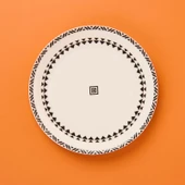 Kitchen Ethnic Pasta Tabağı - Siyah / Beyaz - 19 cm - 2