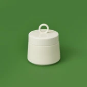 3'lü Porselen Ring Küçük Baharatlık - Beyaz / Siyah - 3