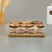 Akasya 6'lı Kahvaltılık Takımı - Kahverengi / Şeffaf - 29x19,5 cm - 1