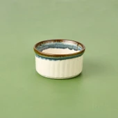 Porselen Sufle Kabı - Mavi - 9 cm - 2