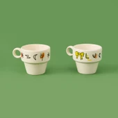 Tasarım Lucky 2'li Espresso Fincanı - Renkli - 90 ml - 2