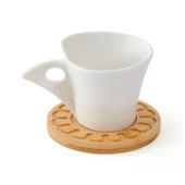 Belina 12 Parça Bambu Tabaklı Çay Fincan Takımı - Beyaz - 3