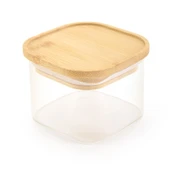 4'lü Cam Kahvaltılık - Şeffaf / Açık Kahverengi - 10x10 cm - 3