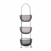 Design Aleyna 3 Katlı Metal Sebze ve Meyvelik - Siyah - 3