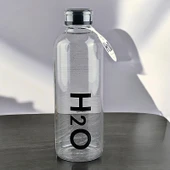 H2O Borosilikat Cam Matara - Şeffaf / Siyah - 1 lt - 2