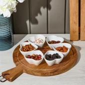 Kalpli Porselen 6'lı Sosluk - Beyaz - 3 cm - 1