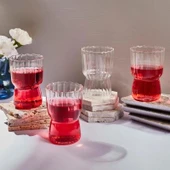 15885 Stripe 4'lü Borosilikat Cam Bardak - Şeffaf - 320 ml - 1