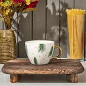 Kitchen New Bone Yaprak Desenli Kupa - Renkli - 430 ml - 1