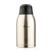 Premium Çelik Çay Termosu - Inox / Siyah - 2,5 lt - 3