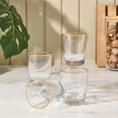 Pure Altın Yaldızlı 4'lü Su Bardağı Seti - 270 ml - 1