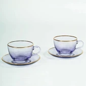 Five O'Clock 2'li Çay Fincan Seti - Mor - 240 ml - 1