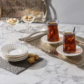 6'lı Porselen Çay Tabağı - Beyaz - 11 cm - 1