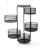 Design 5 Katlı Metal Sebze ve Meyvelik - Siyah - 2