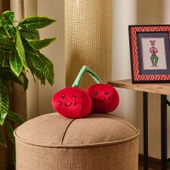 Soft Kiraz Figürlü Yastık - Kırmızı - 25 cm - 1