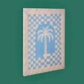 Deco Palm Breeze Kanvas Tablo - Mavi / Beyaz - 50x70 cm - 3