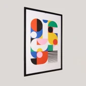 Deco Abstracto Tablo - Renkli - 70x50 cm - 2