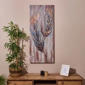 Deco Leaf Kanvas Tablo - Renkli - 50x120 cm - 1