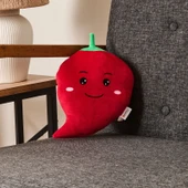 Soft Biber Figürlü Yastık - Kırmızı - 25 cm - 1