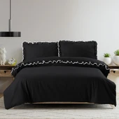 Soft Noirelle Çift Kişilik Nevresim Takımı - Siyah - 2