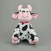 Soft Büyük İnek Figürlü Yastık - Beyaz / Siyah - 40x27 cm - 1