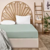 Soft Basic Tek Kişilik Düz Kenar Çarşaf - Yeşil - 160x240 cm - 1