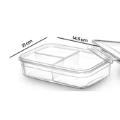 Fresh Box Dikdörtgen 3 Bölmeli Saklama Kabı - 1000 ml - 2