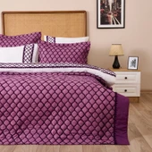 Store Fiona Çift Kişilik 7 Parça Yatak Örtüsü Seti - Mürdüm - 1