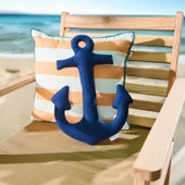 Soft Çapa Figürlü Yastık - Lacivert - 28x40 cm - 1