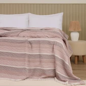 Soft Vita Çift Kişilik Pike - Ekru / Kiremit - 200x230 cm - 1