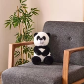 Soft Panda Figürlü Yastık - Siyah / Beyaz - 35 cm - 1