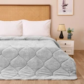 43182 Çift Kişilik Kadife Yorgan - Gri - 195x215 cm - 1