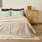 Soft Brisa Çift Kişilik Pike - Ekru / Siyah- 220x240 cm - 1