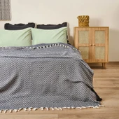Soft Wicker Çift Kişilik Yatak Örtüsü - İndigo - 200x230 cm - 1