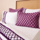 Store Fiona Çift Kişilik 7 Parça Yatak Örtüsü Seti - Mürdüm - 2