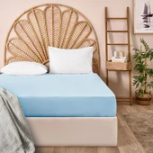 Soft Çift Kişilik Lastikli Çarşaf - Mavi - 180x200 cm - 1