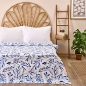 Soft Palmatum Çift Kişilik Pike - Beyaz / Mavi - 200x220 cm - 1