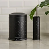 Bath Desenli 2'li Banyo Seti - Siyah - 1