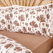 Soft Lily Çift Kişilik Nevresim Takımı - Ekru / Kahverengi - 2