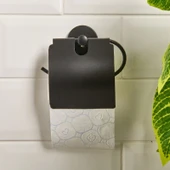 Lüx Geniş Kapaklı Kağıtlık - Siyah - 13x5x12,3 cm - 1