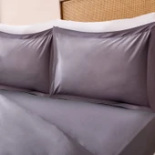 Soft Oxford Yastıklı Çift Kişilik Nevresim Takımı - Antrasit - 2