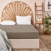 Soft Çift Kişilik Lastikli Çarşaf - Kahverengi - 180x200 cm - 1