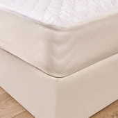 Soft Dalga Kapitoneli Fitted Çift Kişilik Alez - Beyaz - 160x200 cm - 2