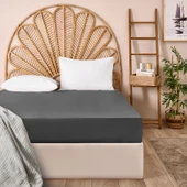 Soft Çift Kişilik Düz Kenar Çarşaf - Antrasit - 240x260 cm - 1